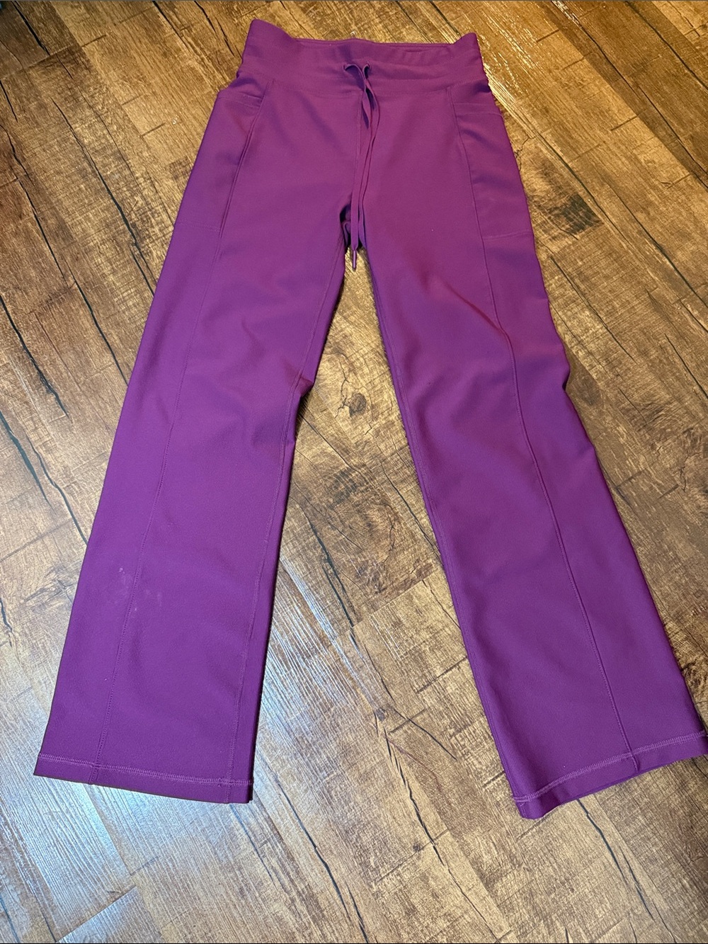 Girls' Plum Pull-On Leggings with Drawstring Waist
